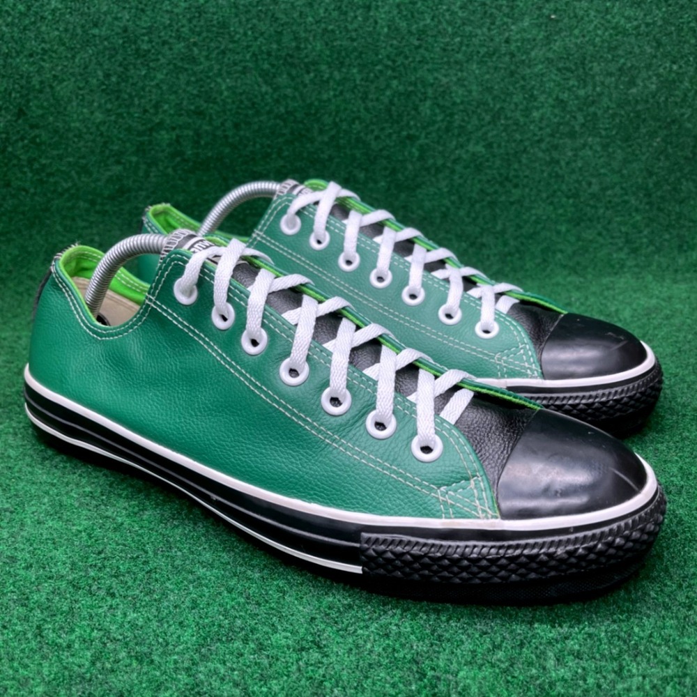 Converse Chuck Taylor All Star Ox Green Black Leather Sneakers Mens 10.5